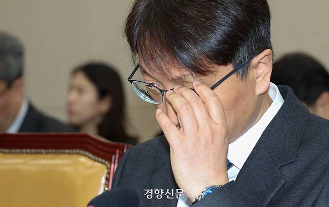 박대준 쿠팡 대표가 2일 국회에서 열린 과학기술정보방송통신위원회 전체회의에 참석해 있다. 권도현 기자