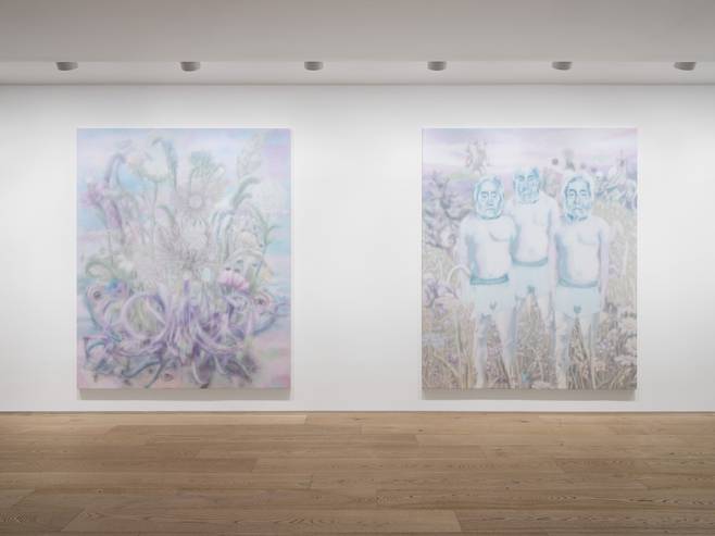 '거리의 윤리' 전시 전경 서울 한남동 타데우스 로팍 서울에 전시 된 임노식 작가의 작품들.
[타데우스 로팍 서울 제공. 재판매 및 DB 금지]