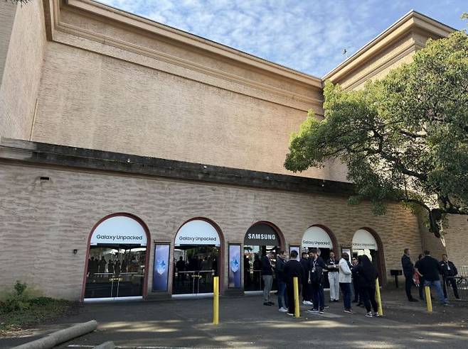 삼성전자 ‘갤럭시 언팩 2026’ 행사가 열리는 미국 샌프란시스코 ‘팰리스 오브 파인 아트’ 전경.  김보경 기자