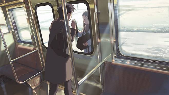 신카이 마코토 감독 애니메이션 영화 <초속5센티미터> 한 장면. 에이원 엔터테인먼트 제공