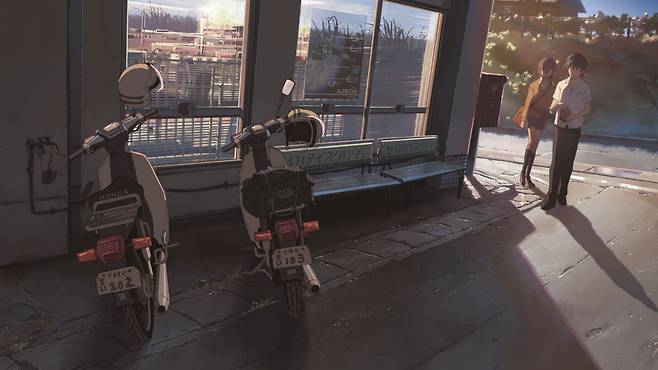 신카이 마코토 감독 애니메이션 영화 <초속5센티미터> 한 장면. 에이원 엔터테인먼트 제공