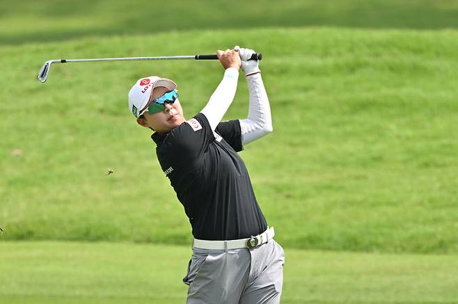 [파타야=AP/뉴시스] 김효주가 22일(현지 시간) 태국 파타야 시암 컨트리클럽에서 열린 미국여자프로골프(LPGA) 투어 혼다 타일랜드 최종 4라운드에서 티샷을 하고 있다. 김효주는 이번 대회에서 3위를 차지했다. 2026.02.23.