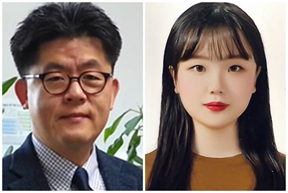 이용걸 교수(왼쪽)와 제1저자 전은서 석사생 [사진=단국대]