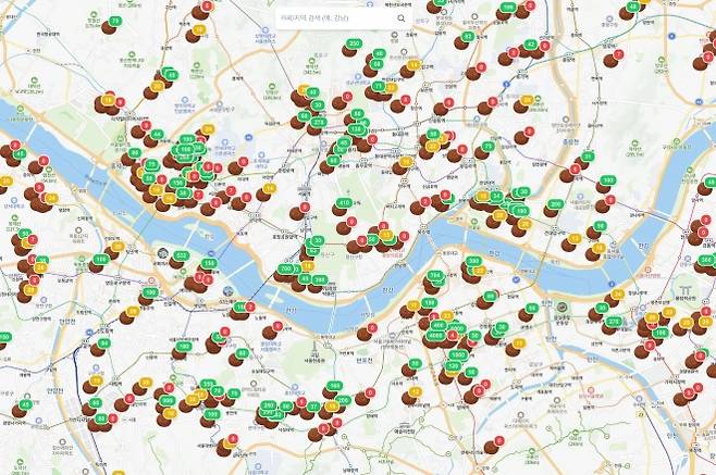 두쫀쿠 열풍 당시 매장 재고를 확인하기 위해 이용자들이 찾았던 ‘두쫀쿠 지도’. dubaicookiemap.com