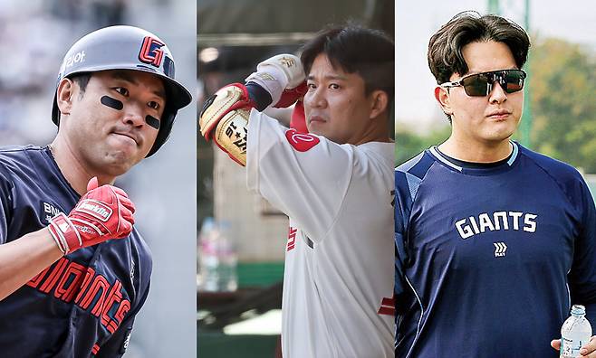 롯데 전준우, 김민성, 김원중(왼쪽부터). 롯데 자이언츠 제공