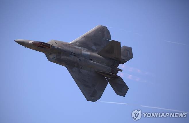 미국 최신예 전투기 F-22 랩터 [EPA 연합뉴스 자료사진. 재판매 및 DB 금지]