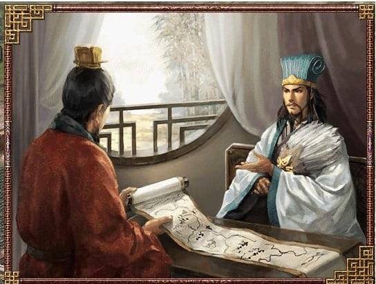 유비와 제갈량의 첫 대면을 그린 상상화.