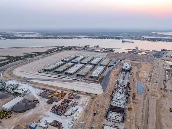 대우건설이 참여한 이라크 침매터널 현장 전경. [사진=대우건설]