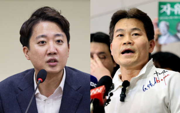 이준석 개혁신당 대표와 유튜버 전한길(본명 전유관) 씨 [연합뉴스 편집]