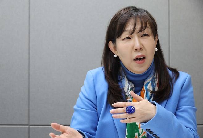 전혜정 런던아시아영화제 집행위원장이 매일경제와 인터뷰하고 있다. [한주형 기자]