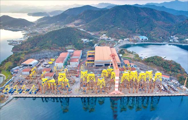 SK에코플랜트가 자회사 SK오션플랜트 매각에 난항을 겪는 중이다. 사진은 SK오션플랜트 야드 전경. (SK오션플랜트 제공)