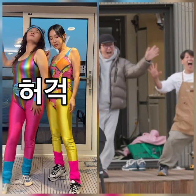 이지혜(46)·김미려(43)는 다른 결의 AI 댄스를 선보였다. 사진=이지혜 SNS, SBS ‘미우새’