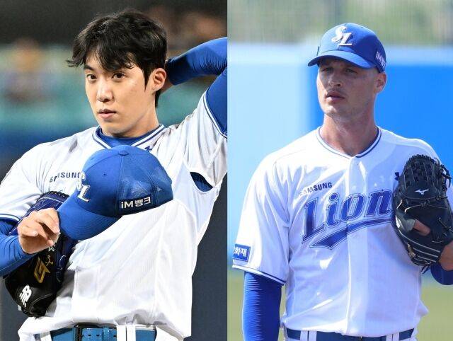 원태인과 맷 매닝./마이데일리, 삼성 라이온즈