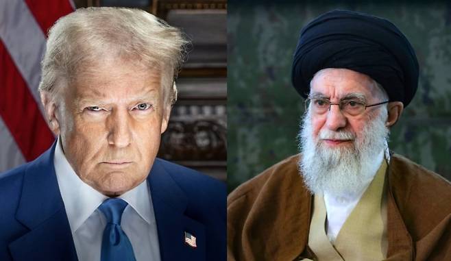도널드 트럼프 미국 대통령(왼쪽)과 아야톨라 알리 하메네이 이란 최고지도자 자료사진. 서울신문 DB