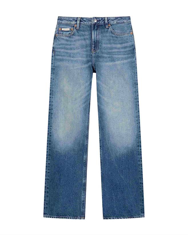 캘빈 클라인 여성 시그니처 90S 스트레이트핏 미드블루 데님.