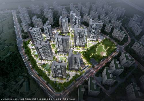 두산위브더제니스 센트럴 천안 조감도(야간)