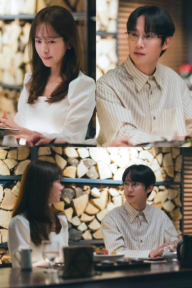 [서울=뉴시스] 배우 한지민과 박성훈이 주연을 맡은 JTBC 새 토일드라마 '미혼남녀의 효율적 만남'이 스틸을 공개했다. (사진=SLL) 2026.02.28. photo@newsis.com *재판매 및 DB 금지