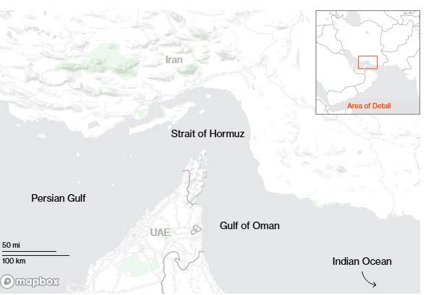 호르무즈 해협. (출처 블룸버그)