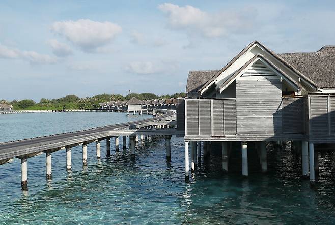 인도양을 한껏 즐길 수 있게 숙소를 구성한 몰디브 리조트. 박미향 기자