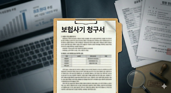 병원이 실손보험 가입자를 대상으로 저가 체험 광고까지 내걸며 환자를 끌어모으고 있다. 수법은 AI 서류 위조까지 진화했지만, 범정부 대응 체계는 여전히 부재한 상황이다. [제미나이를 이용해 제작]