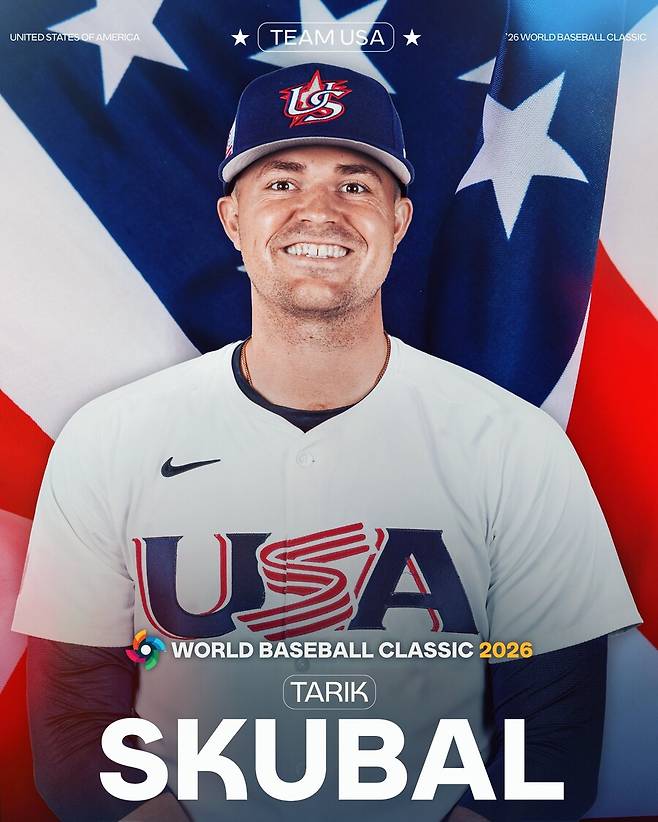 ▲ 2년 연속 아메리칸리그 사이영상을 수상한 타릭 스쿠발이 2026 WBC 미국 대표팀에 합류한다. 내셔널리그 사이영상 수상자 폴 스킨스와 함께 미국의 원투펀치를 이룬다. ⓒ MLB 트위터