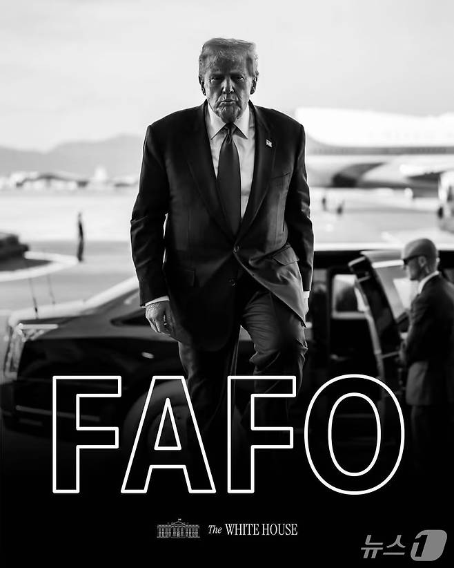 도널드 트럼프 미국 행정부가 지난 1월 니콜라스 마두로 베네수엘라 대통령을 축출한 뒤 백악관이 소셜미디어 계정에 남긴 '함부로 굴면 대가를 치른다'는 뜻의 경고 문구.(백악관 갈무리)