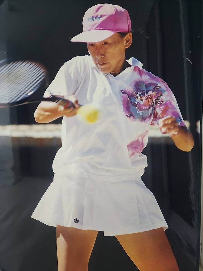 김은영 부장의 테니스 선수 시절 모습. 본인 제공