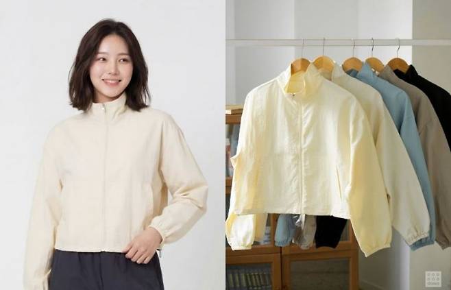 다이소 신상 나일론 크롭 바람막이 제품. 다이소몰 캡처