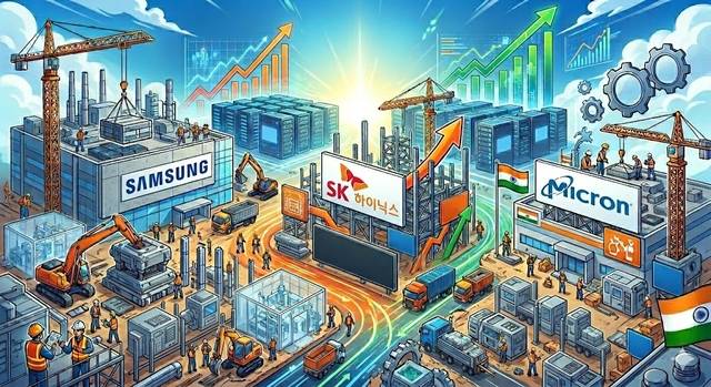 마이크론이 인도에 생산시설을 구축하며 메모리 증설 경쟁에 속도를 내고 있다. 사진은 제미나이가 생성한 일러스트.