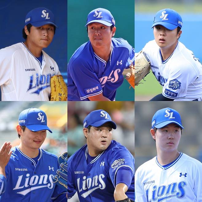 (시계방향으로) 좌완 이승현-양창섭-이승민-장찬희-김대호-육선엽. 삼성 제공