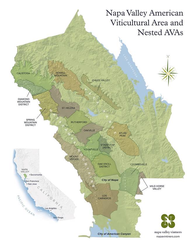 나파밸리 주요 산지. 나파밸리와인협회