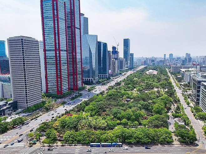 업무 지구가 밀집한 여의도 일대 전경./ 연합뉴스