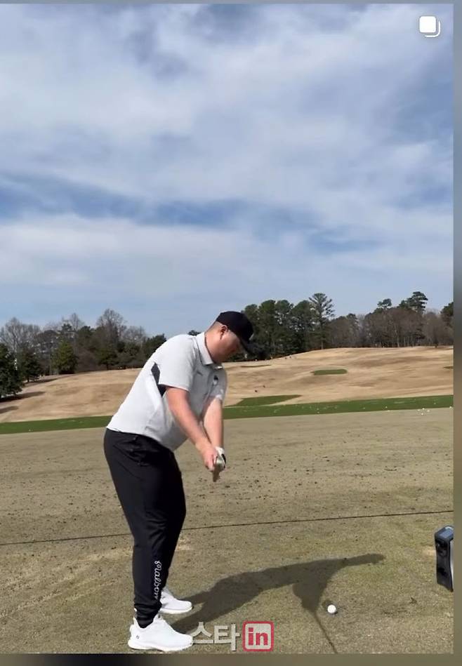 손목 부상에서 회복한 임성재가 미국에 도착하자 마자 스윙 훈련하는 영상을 SNS를 통해 공개하고 있다. (사진=임성재 인스타그램)