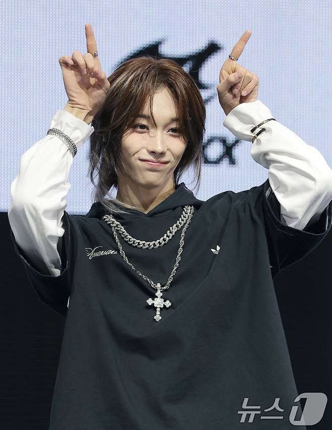 TUNEXX(튜넥스) 타이라가 3일 서울 광진구 예스24라이브홀에서 가진 첫 번째 미니앨범 ‘SET BY US ONLY(셋 바이 어스 온리)’ 쇼케이스에서 포즈를 취하고 있다. 2026.3.3 ⓒ 뉴스1 권현진 기자