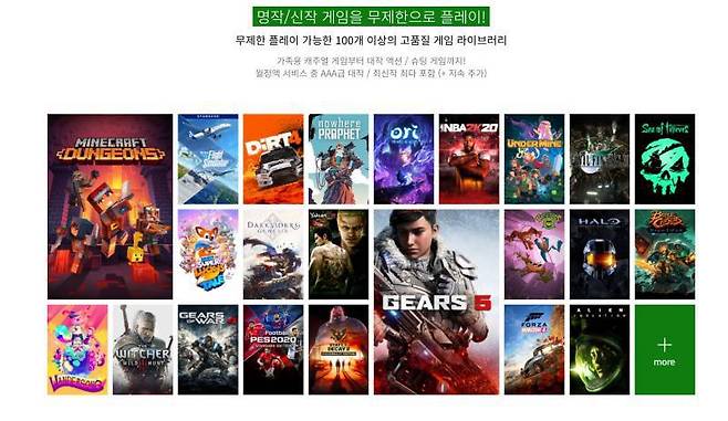 게임 구독 서비스를 주도하고 있는 게임패스