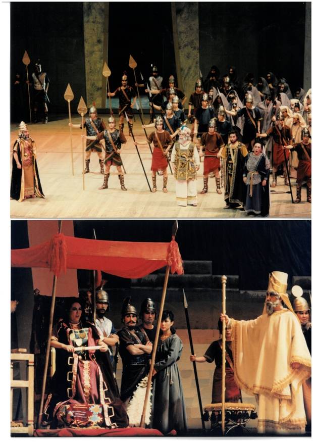 1986년 서울시오페라단의 ‘나부코’ 초연 중 한 장면.  사진제공=세종문화회관
