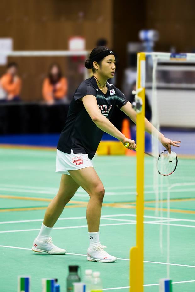 유니폼 하의에 애터미의 대표 제품 ‘헤모힘(HEMOHIM)’ 로고를 부착한 안세영. 사진 제공=대한배드민턴협회