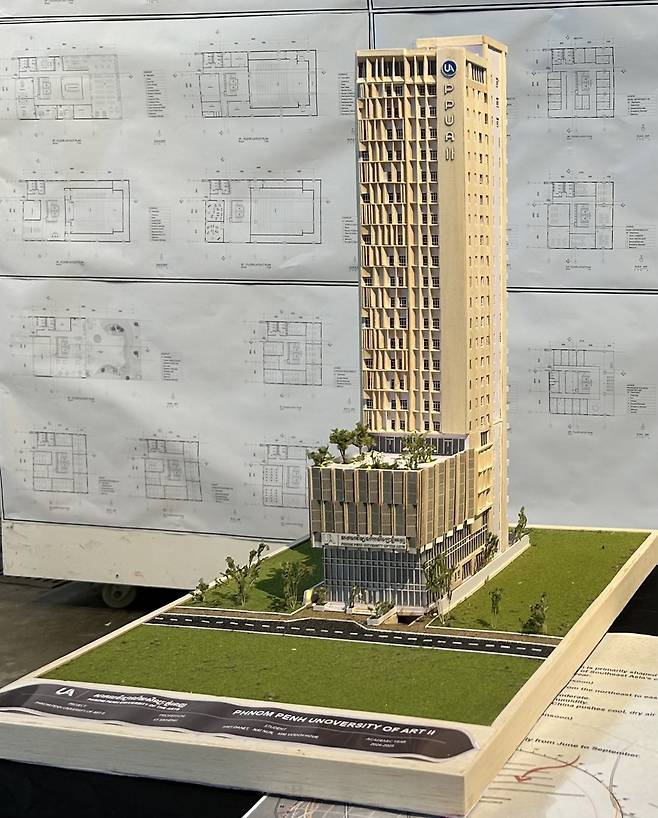 2029년 완공될 제2캠퍼스 모형 [프놈펜국제예술대학교 제공]