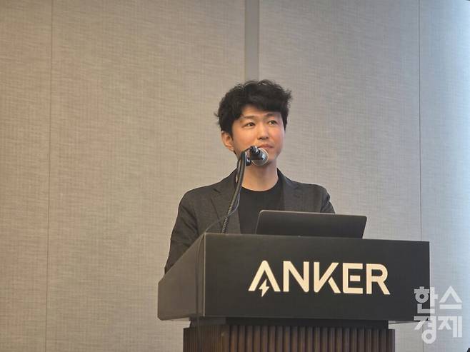 4일 열린 '앤커 미디어 데이 2026'에서 오병근 앤커 코리아 지사장이 발언하고 있다./김종효 기자