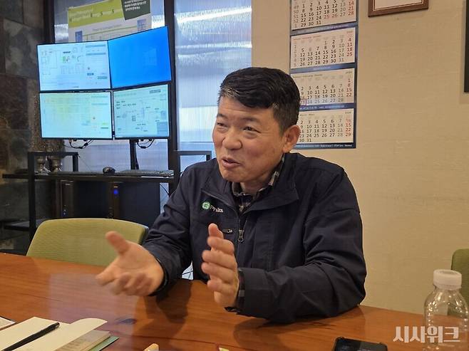 지난달 24일 용인 기흥구에 위치한 지필로스 본사에서 '시사위크'와 만난 박가우 지필로스 대표는&nbsp;이제 재생에너지를 국내외적으로 확대하는 기조가 커지고 있어 수소 업계에 봄바람이 불 것으로 다들 기대하고 있다고 전했다./ 사진=박설민 기자