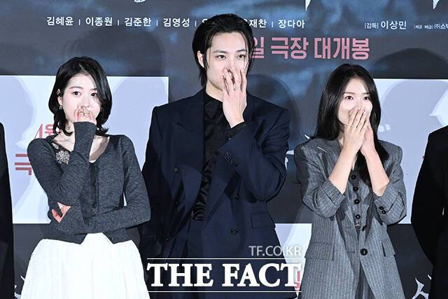 배우 장다아 이종원 김혜윤(왼쪽부터)이 첫 호러 영화 '살목지'는 4월 8일 개봉한다, /김성렬 기자