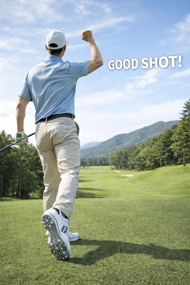 발이 편해야 안정된 스윙으로 비거리와 방향성을 높일 수 있다. AI 생성 이미지