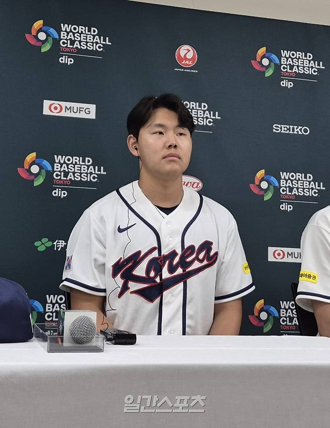 4일 일본 도쿄돔에서 열린 WBC 공식 기자회견에 참석한 소형준. 도쿄=배중현 기자