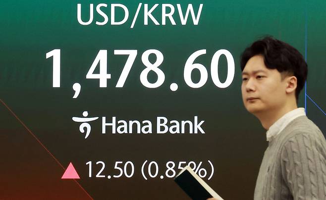 미국과 이란 간의 무력 충돌로 경제시장 불안감이 지속되고 있는 4일 서울 중구 하나은행 본점 딜링룸 전광판에 코스피 지수가 나오고 있다. 뉴스1