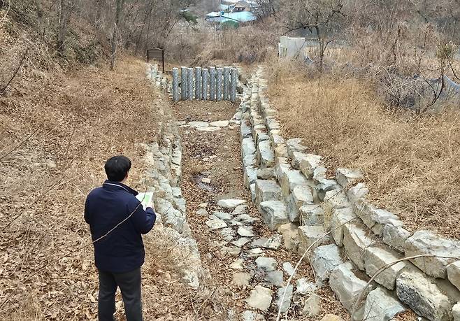 사방댐 산사태취약지역 점검 현장 ⓒ창녕군 제공