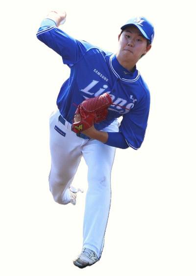 삼성 장찬희가 지난 2일 KIA와의 연습경기에서 역투하고 있다. 삼성 라이온즈 제공