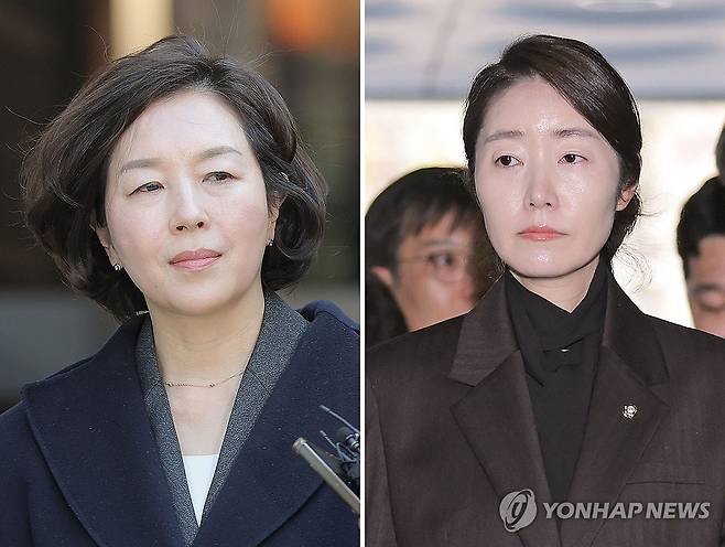 '1억 공천헌금 의혹' 김경 전 시의원-강선우 의원 영장실질심사 출석 (서울=연합뉴스) 류영석 기자 = '1억 공천헌금' 의혹을 받는 김경 전 서울시의원과 강선우 무소속 의원이 3일 서울 서초구 서울중앙지방법원에서 열린 구속 전 피의자 심문(영장실질심사)에 출석했다.
왼쪽 사진은 영장실질심사를 마치고 법정을 나서는 김 전 시의원, 오른쪽은 법정에 출석하는 강 의원. 2026.3.3 ondol@yna.co.kr