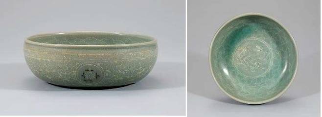 '청자 상감쌍룡국화문 반' [국가유산청 제공. 재판매 및 DB 금지]