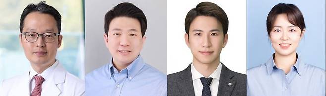 왼쪽부터 김형범 연세대 의대 약리학교실 교수, 오형철·한연승 강사, 장유진 박사(사진제공=세브란스병원)