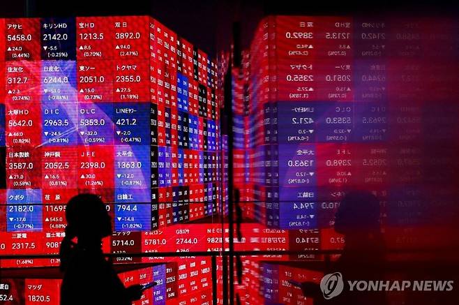 일본 닛케이지수 현황판. 출처=연합뉴스